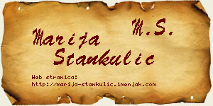 Marija Stankulić vizit kartica